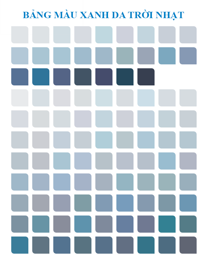 Bảng màu xanh da trời nhạt